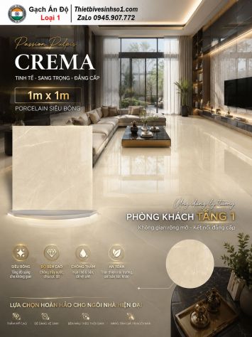 Gạch 1m x 1m Ấn Độ Passion Pulpis Crema