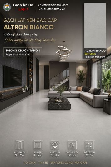 Gạch 60x120 Ấn Độ Altron Bianco