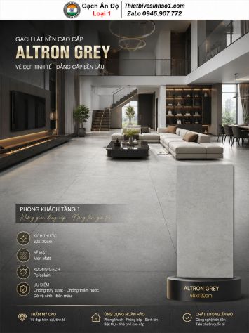 Gạch 60x120 Ấn Độ Altron Grey