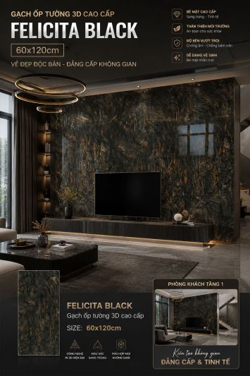 Gạch 60x120 Ấn Độ Felicita Black