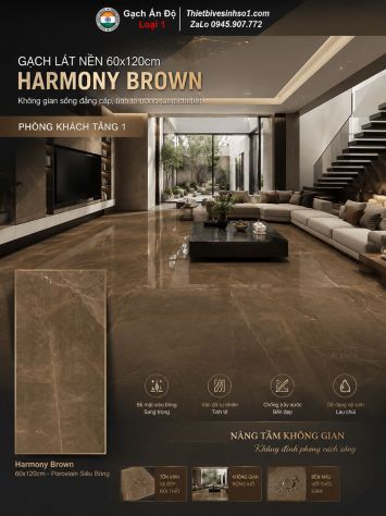 Gạch 60x120 Ấn Độ Harmony Brown