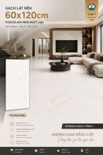 Gạch 60x120 Ấn Độ Satin Base 1006