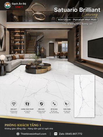 Gạch 60x120 Ấn Độ Satuario Brilliant