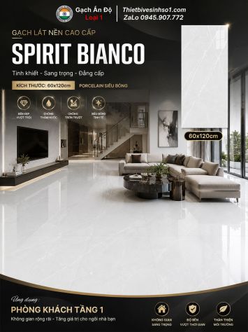 Gạch 60x120 Ấn Độ Spirit Bianco