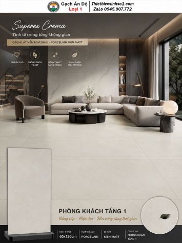 Gạch 60x120 Ấn Độ Superex Crema