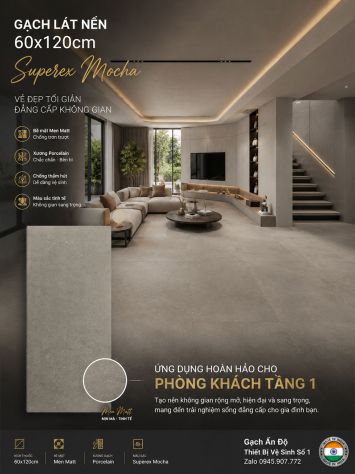 Gạch 60x120 Ấn Độ Superex Mocha