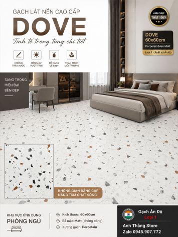 Gạch 60x60 Ấn Độ Dove Terrazzo