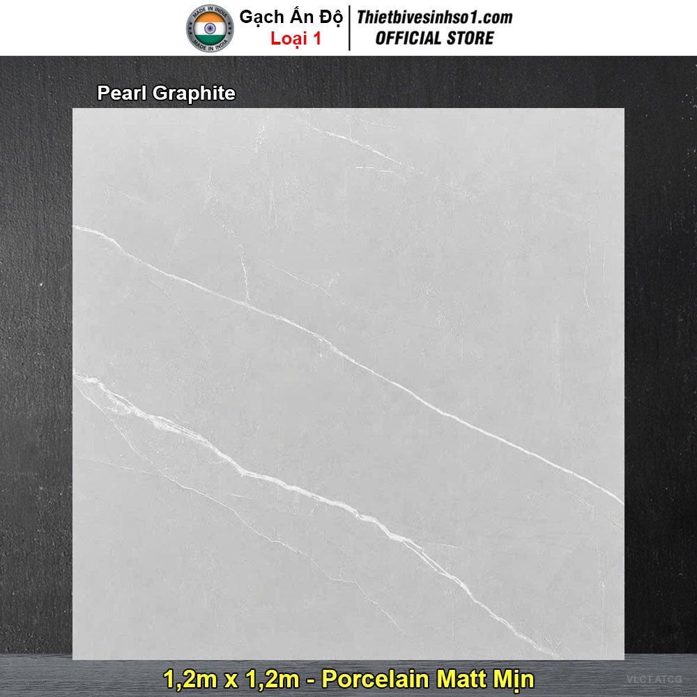 Gạch 1,2m x 1,2m Ấn Độ Pearl Graphite