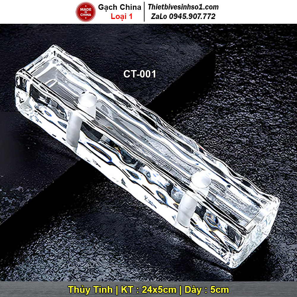 Gạch Kính Đặc Đục Lỗ 5x24 CT-001 Gạch Kính Đặc Đục Lỗ 5x24 CT-001