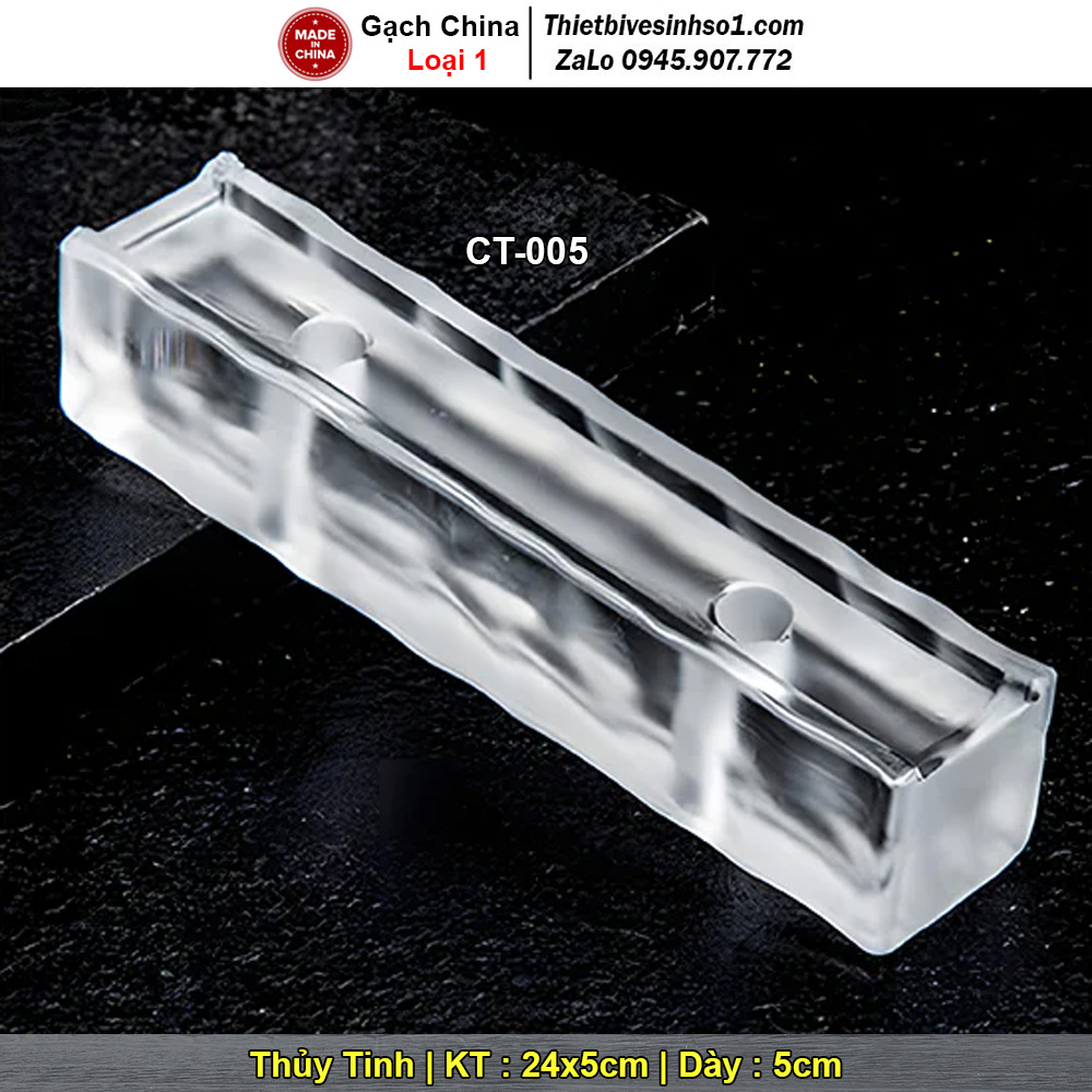 Gạch Kính Đặc Đục Lỗ 5x24 CT-005 Gạch Kính Đặc Đục Lỗ 5x24 CT-005