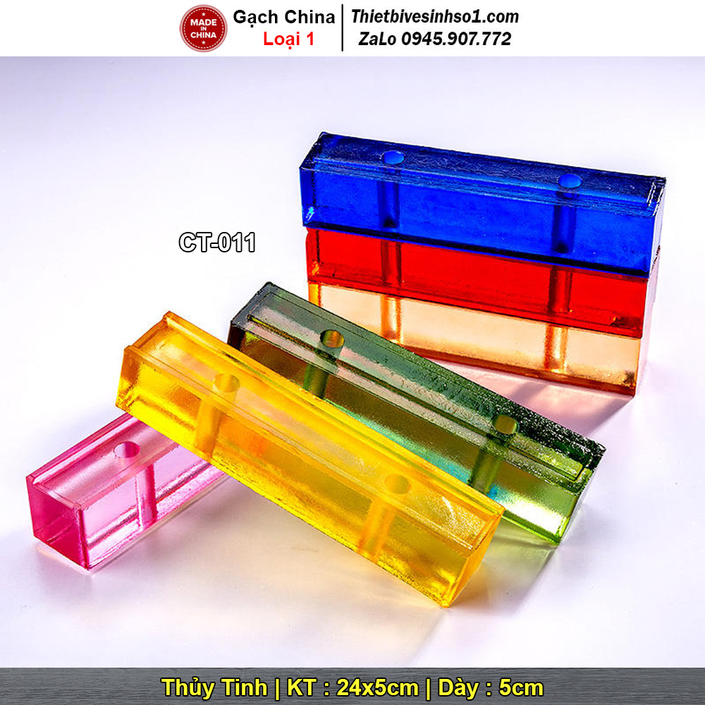 Gạch Kính Đặc Đục Lỗ Màu 5x24 CT-011