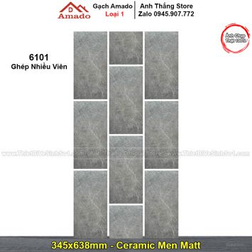 Gạch 345x638mm Amado Vân Xi Măng 6101