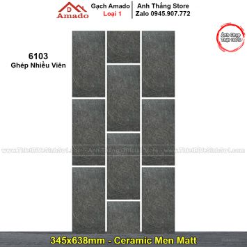 Gạch 345x638mm Amado Vân Xi Măng 6103