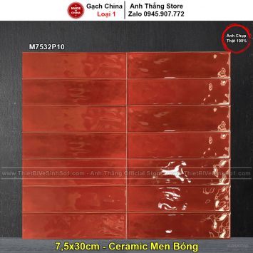 Gạch Thẻ 7,5x30 Đỏ Lượn Sóng M7532P10