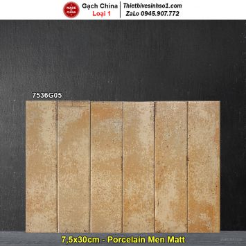 Gạch Thẻ 7,5x30 Giả Cổ Trang Trí Trung Quốc 7536G05
