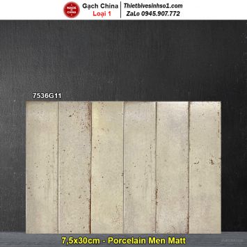 Gạch Thẻ 7,5x30 Giả Cổ Trang Trí Trung Quốc 7536G11