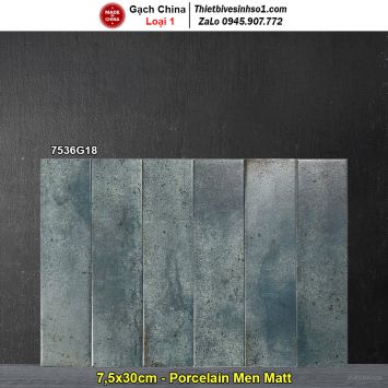 Gạch Thẻ 7,5x30 Giả Cổ Trang Trí Trung Quốc 7536G18