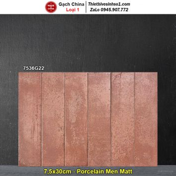 Gạch Thẻ 7,5x30 Giả Cổ Trang Trí Trung Quốc 7536G22