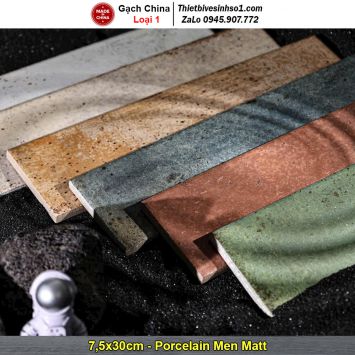 Gạch Thẻ 7,5x30 Giả Cổ Trang Trí Trung Quốc