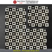 Gạch 30x30 Caro Trắng Đen Khắc Kim TH33001115