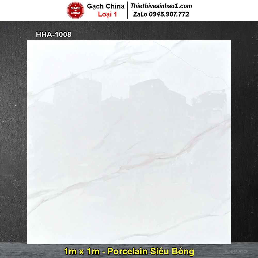 Gạch 1m x 1m Trung Quốc HHA-1008 Trắng Khói