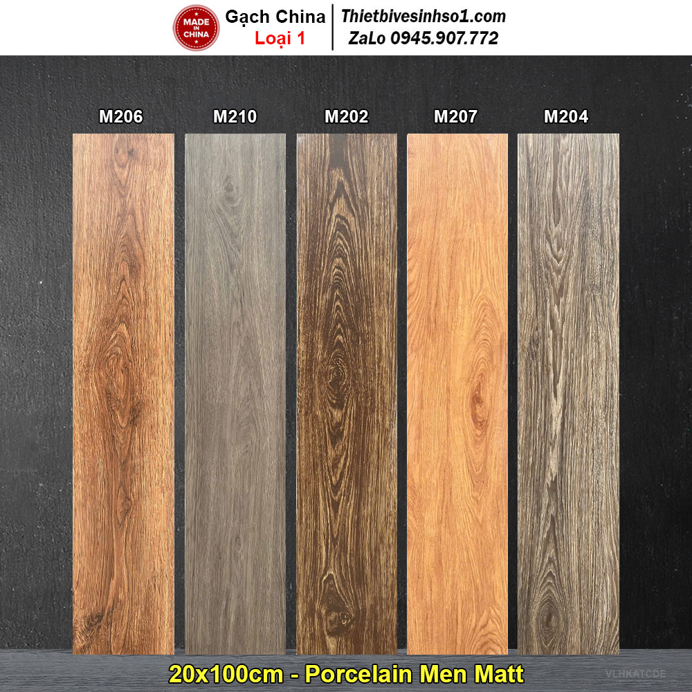 Gạch Giả Gỗ 20x100 Trung Quốc M206-M210-M202-M207-M204