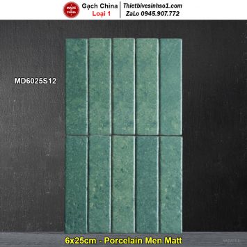 Gạch Thẻ 6x25 Giả Cổ Trang Trí Trung Quốc MD6025S12