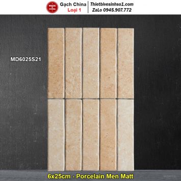 Gạch Thẻ 6x25 Giả Cổ Trang Trí Trung Quốc MD6025S21