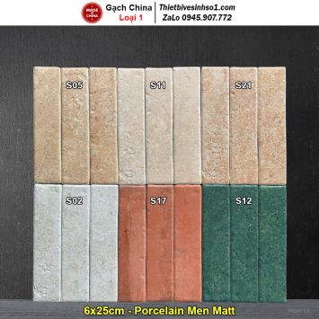 Gạch Thẻ 6x25 Giả Cổ Trang Trí Trung Quốc