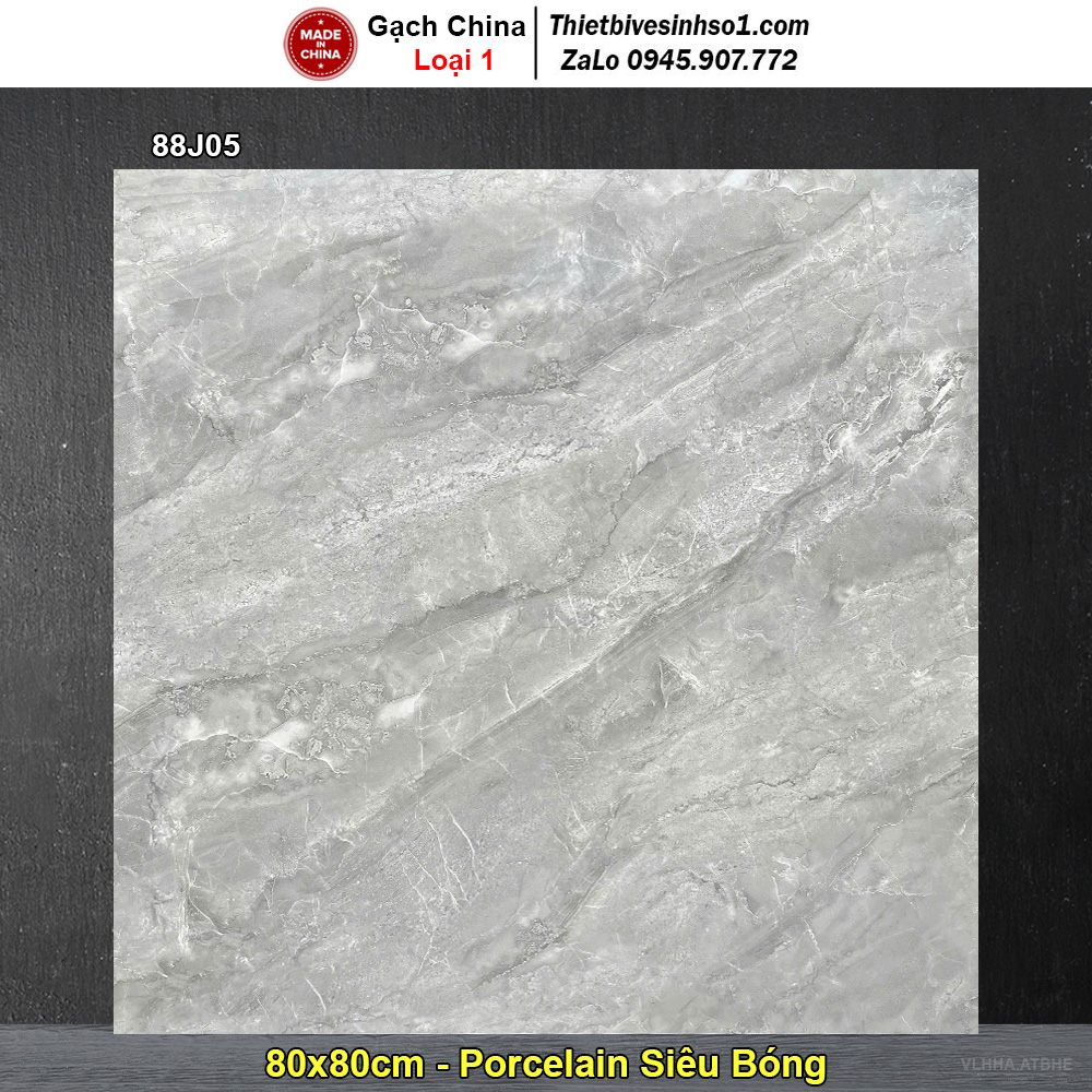 Gạch 80x80 Trung Quốc 88J05 Vân Ghi Xám