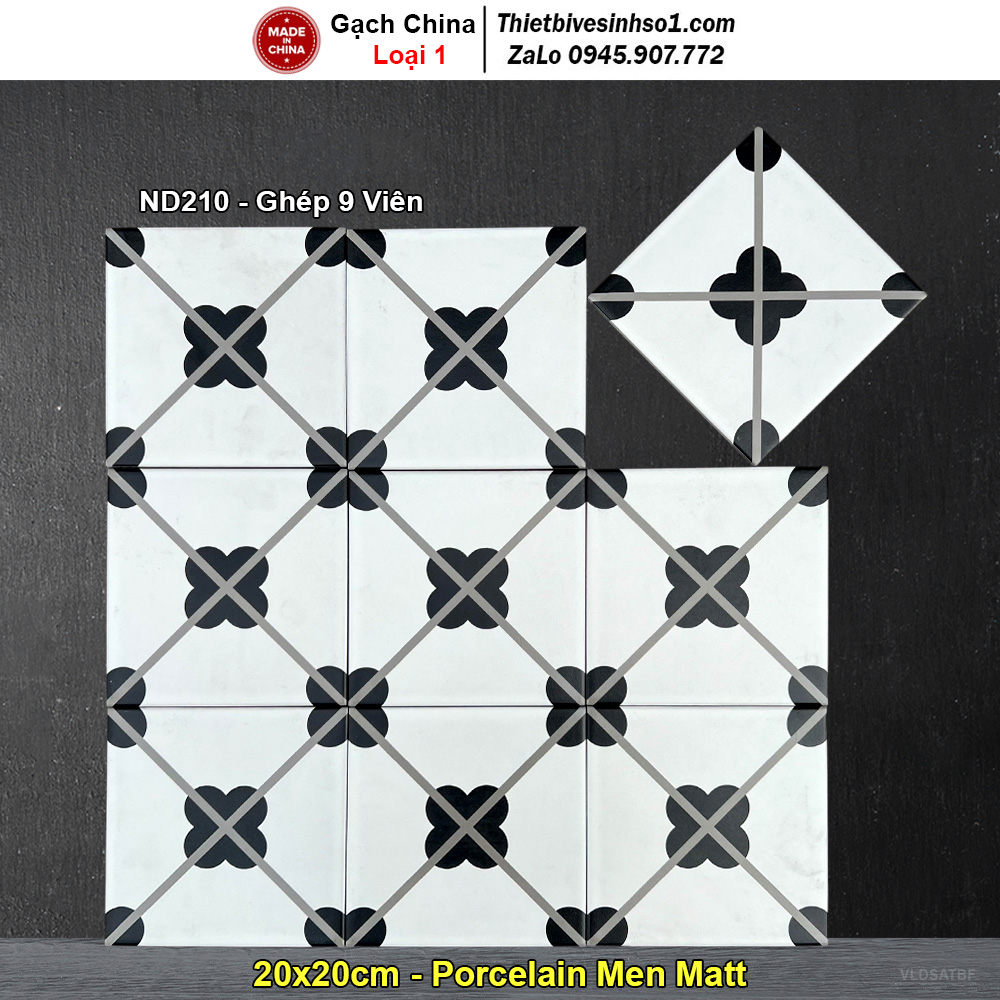 Gạch Bông Men 20x20 Trung Quốc ND210