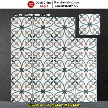 Gạch Bông Men 20x20 Trung Quốc 2036