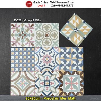 Gạch Bông Men 20x20 Trung Quốc DC22