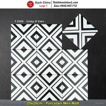 Gạch Bông Men 20x20 Trung Quốc F2089