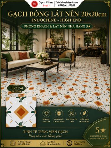 Gạch Bông Men 20x20 Trung Quốc FG2154