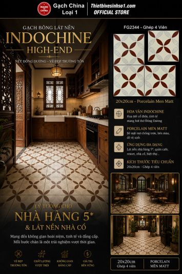Gạch Bông Men 20x20 Trung Quốc FG2344