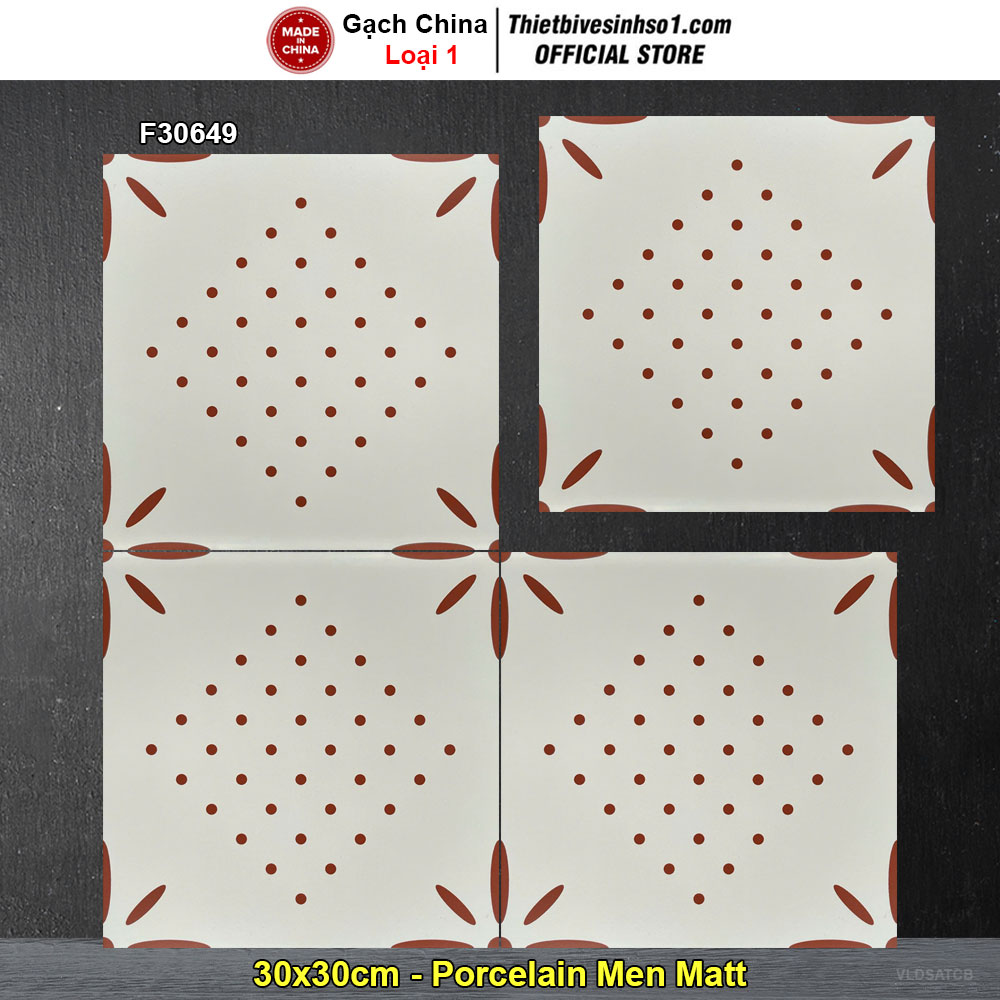 Gạch Bông Men 30x30 Trung Quốc F30649 Gạch Bông Men 30x30 Trung Quốc F30649