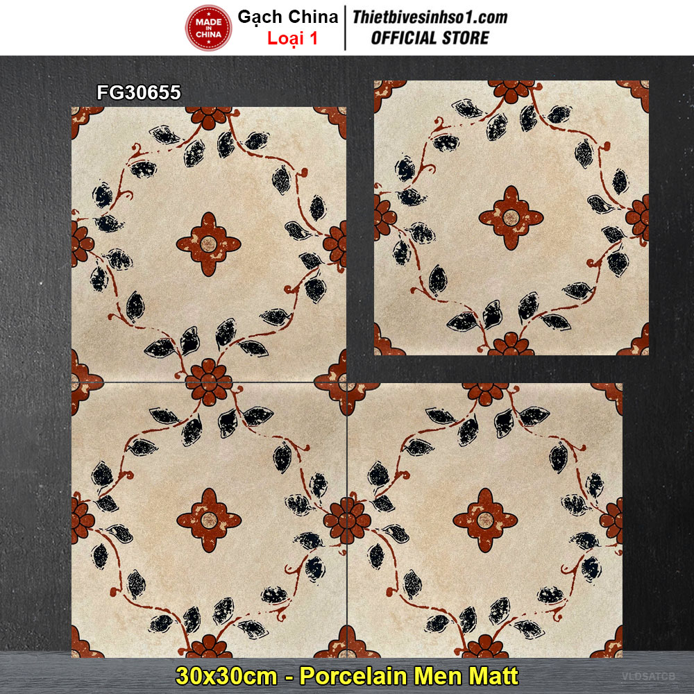Gạch Bông Men 30x30 Trung Quốc FG30655 Gạch Bông Men 30x30 Trung Quốc FG30655