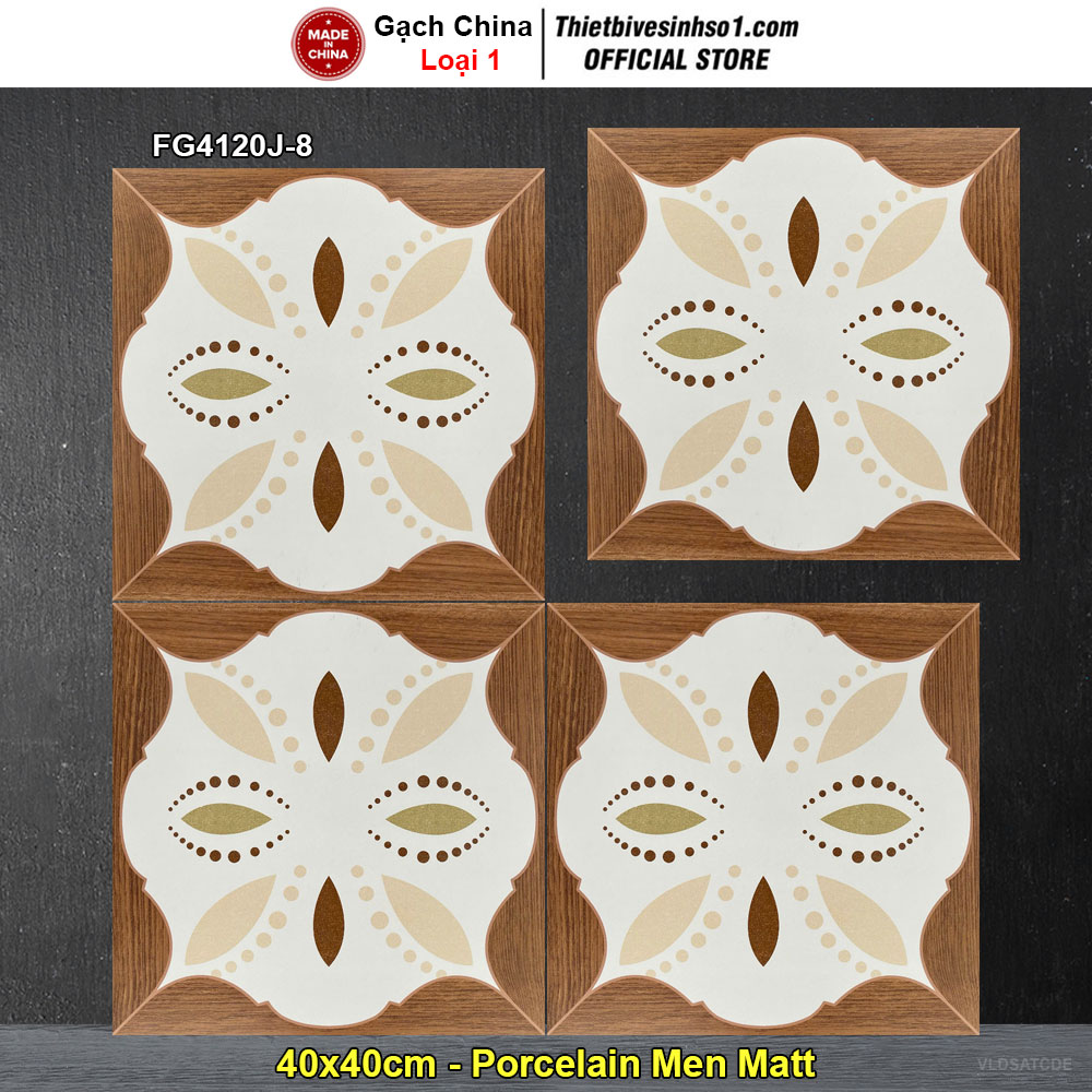 Gạch Bông Men 40x40 Trung Quốc FG4120J-8 Gạch Bông Men 40x40 Trung Quốc FG4120J-8