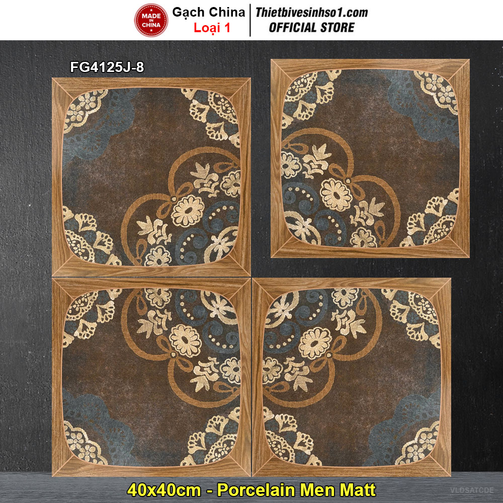 Gạch Bông Men 40x40 Trung Quốc FG4125J-8 Gạch Bông Men 40x40 Trung Quốc FG4125J-8