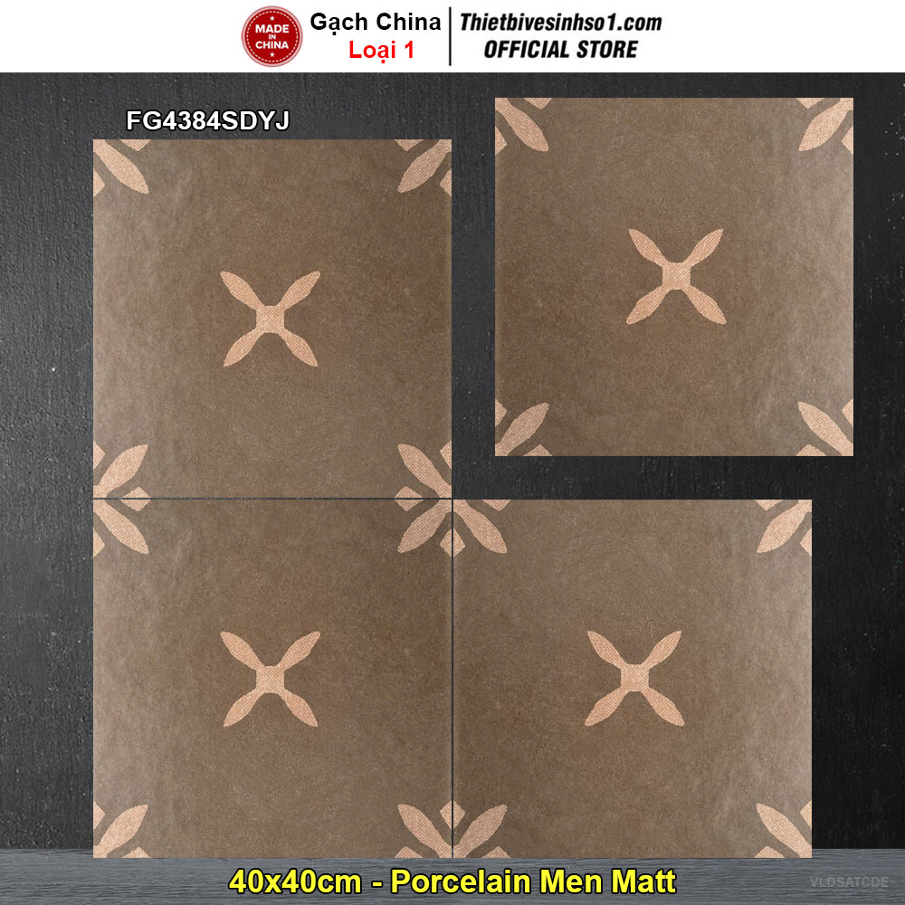 Gạch Bông Men 40x40 Trung Quốc FG4384SDYJ Gạch Bông Men 40x40 Trung Quốc FG4384SDYJ