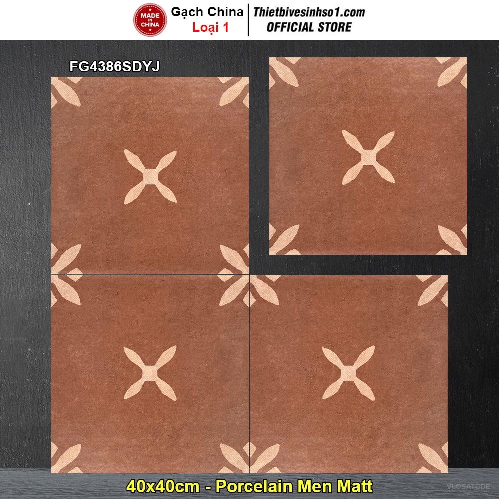 Gạch Bông Men 40x40 Trung Quốc FG4386SDYJ Gạch Bông Men 40x40 Trung Quốc FG4386SDYJ