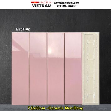 Gạch Thẻ Hồng Bóng Phẳng 7,5x30 M75316Z