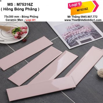 Gạch Thẻ Hồng Bóng Phẳng 7,5x30cm M75316Z