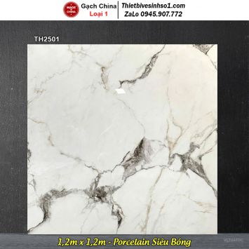 Gạch 1,2m x 1,2m Trung Quốc TH2501 Vân Đá Trắng