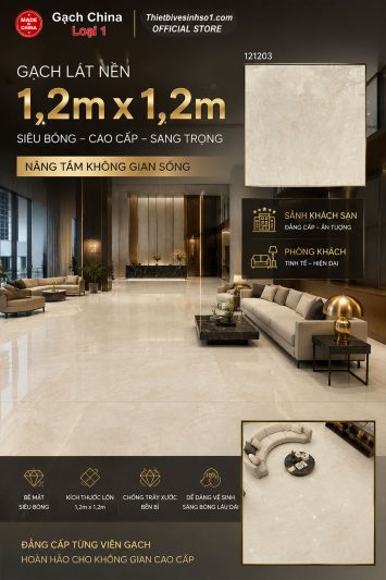 Gạch 1,2m x 1,2m Trung Quốc 121203 Vân Vàng