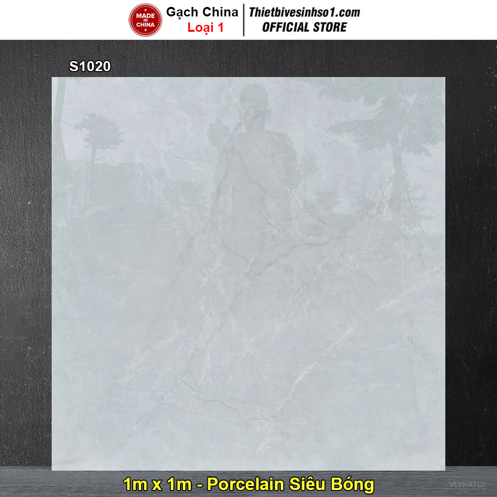 Gạch 1m x 1m Trung Quốc S1020 Vân Xám Sáng