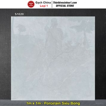 Gạch 1m x 1m Trung Quốc S1020 Vân Xám Sáng
