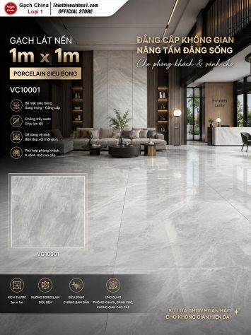 Gạch 1m x 1m Trung Quốc VC10001 Vân Xám