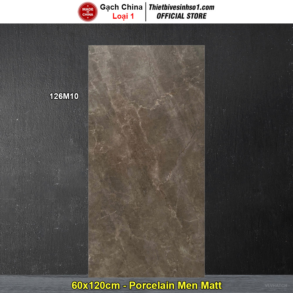 Gạch 60x120 Trung Quốc 126M10 Vân Đá Nâu
